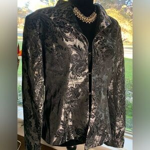 David’s Bridal Black Floral Jacquard Jacket | Size 12